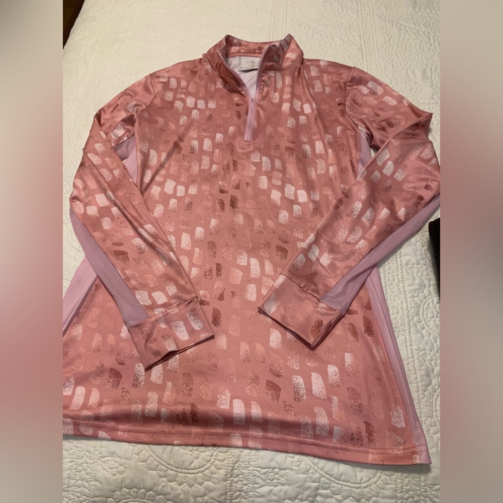 Equestrian Artisans Pink Patterned Long Sleeve To… - image 1